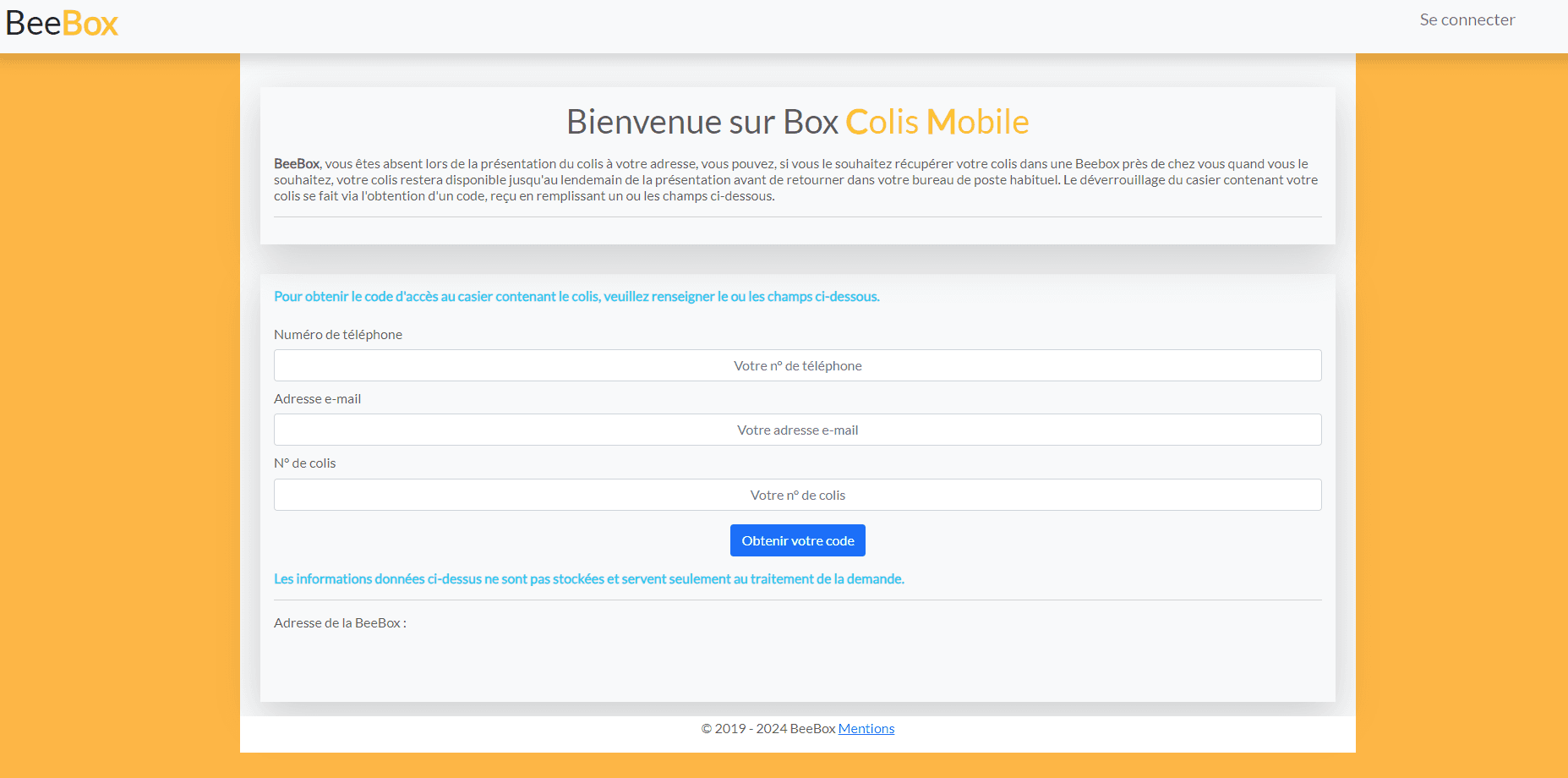 Projet Beebox Colis Mobile